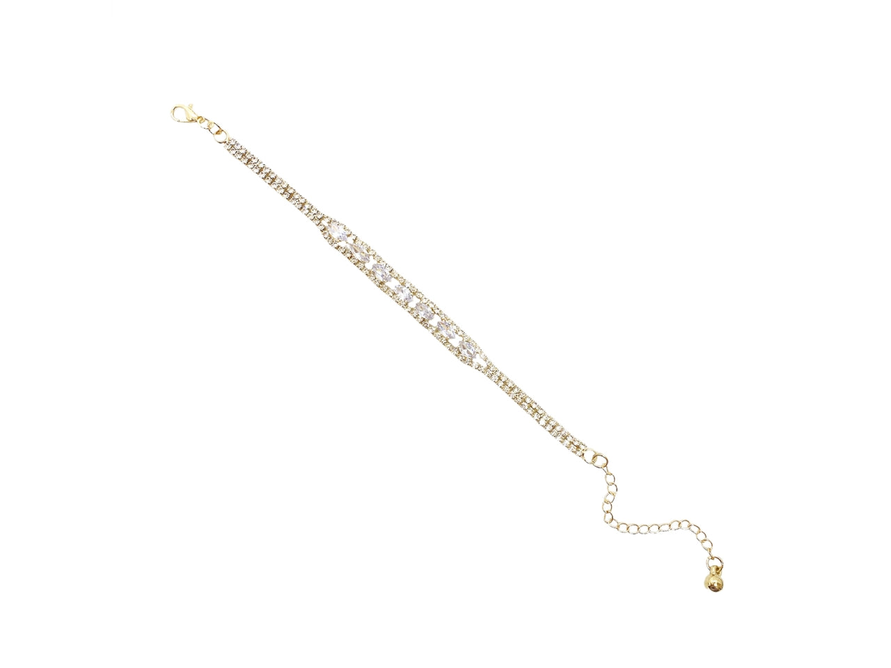 Bracciale due fili con navette oro