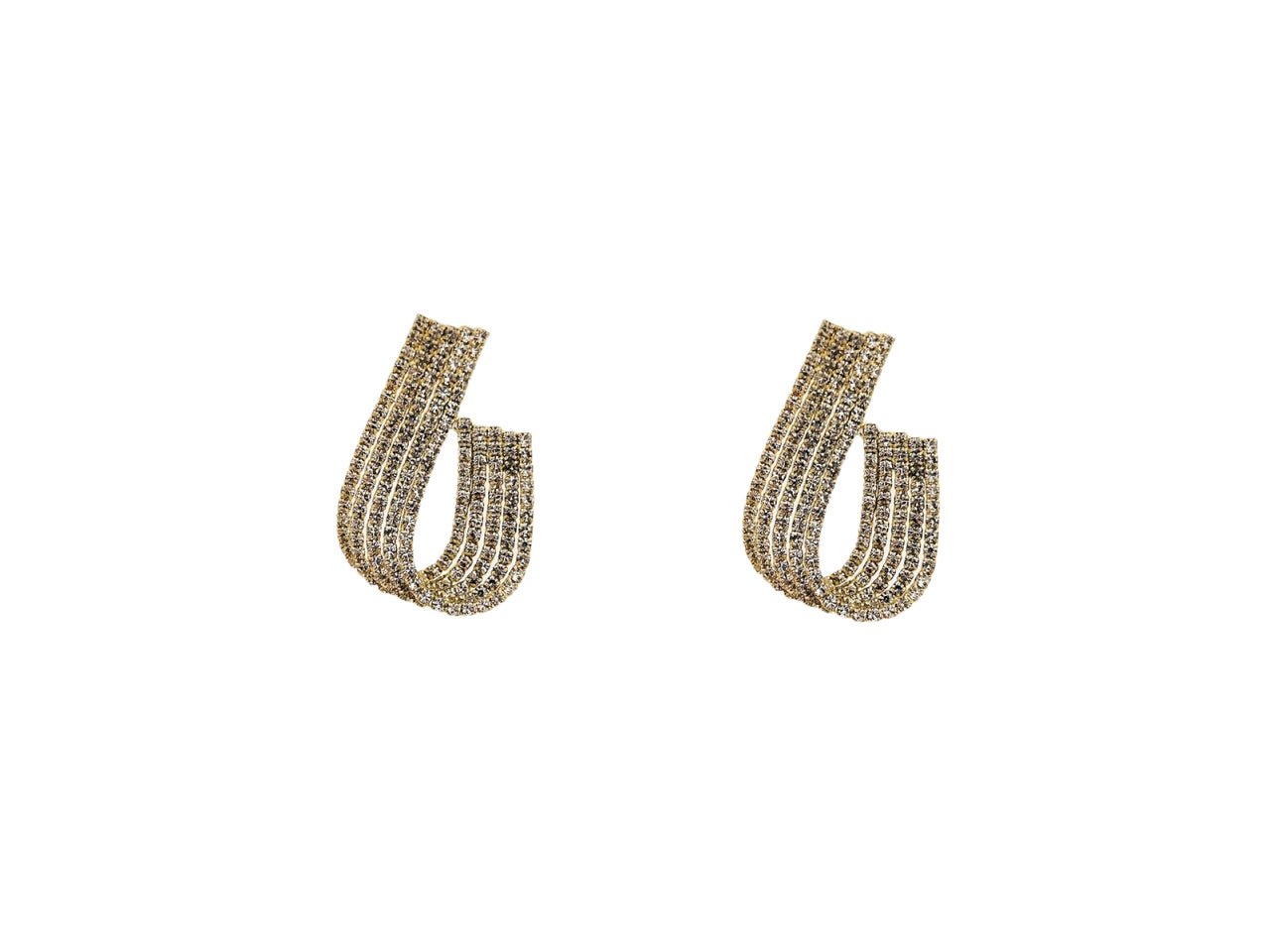 Orecchini 5 fili strass ovale