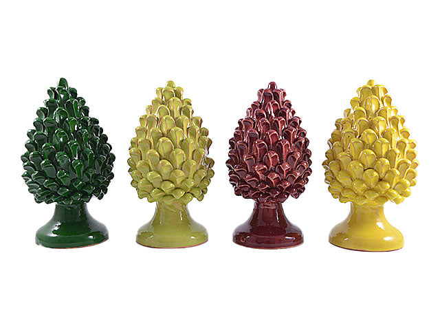 Pigna carciofo colorata 25cm artigianale