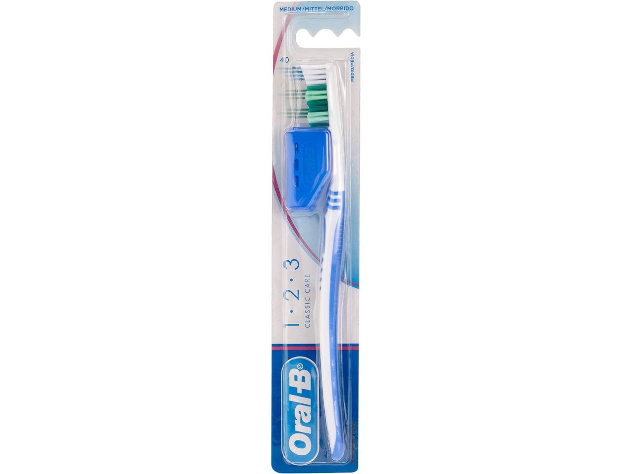 Spazzolino Medio 40 Oral B Classic Care: Colori Assortiti, Impugnatura Facile, Delicato sulle Gengive, con Proteggi Testina $