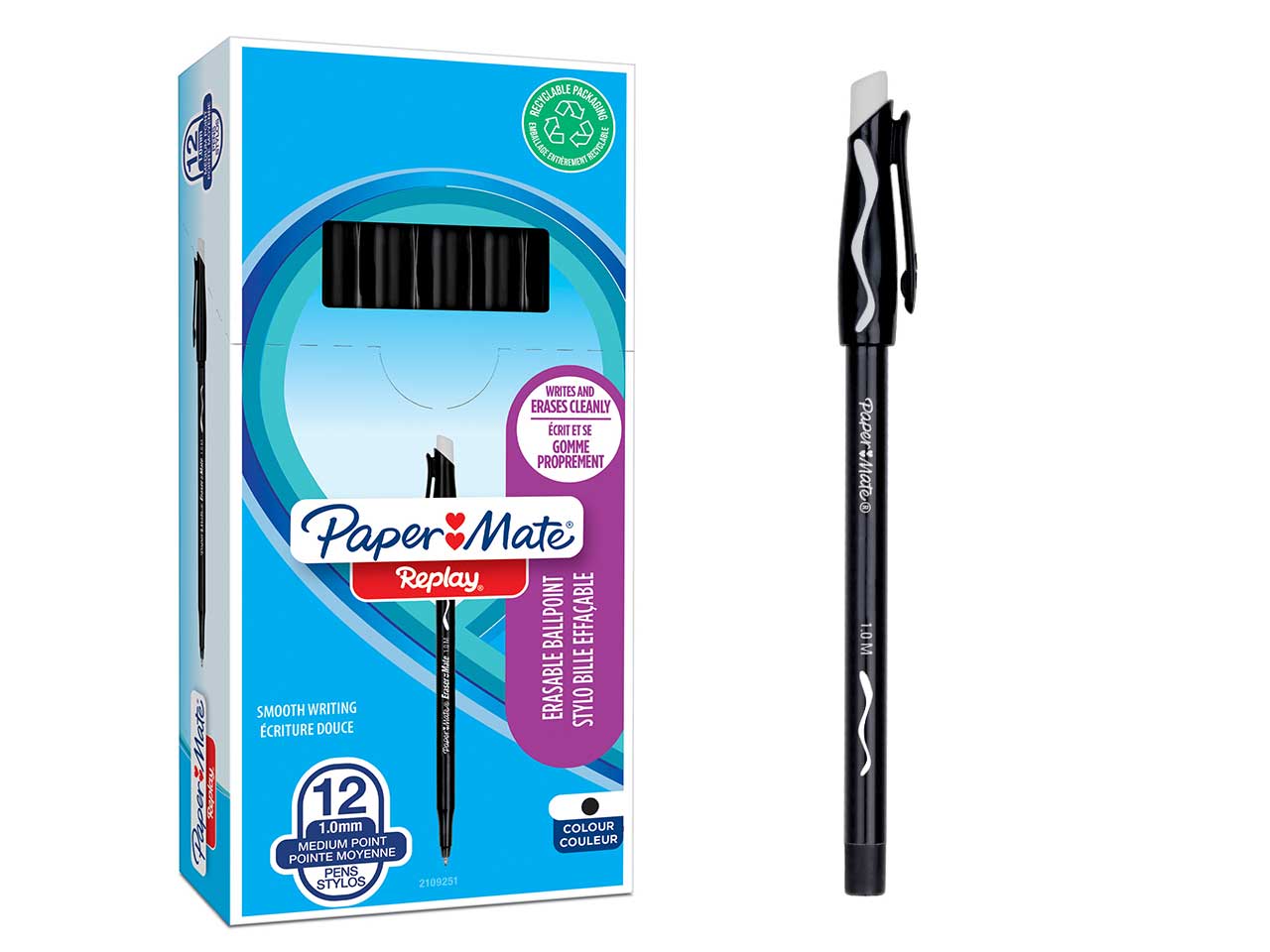Penne replay cancellabile colore nero la confezione comprende 12 penne