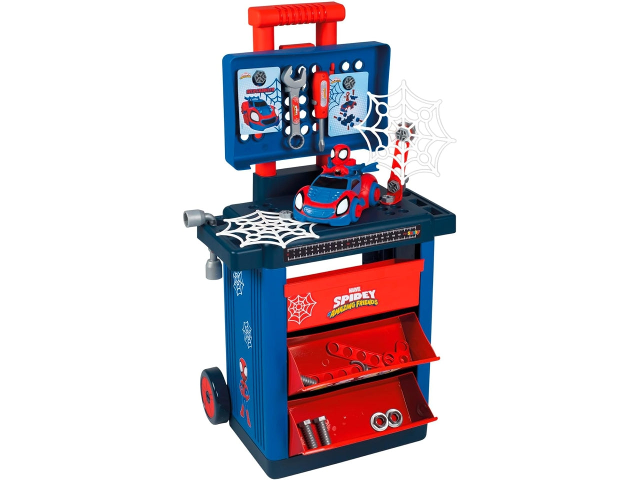 Spidey workshop cart carrello del fai da te con auto da costruire