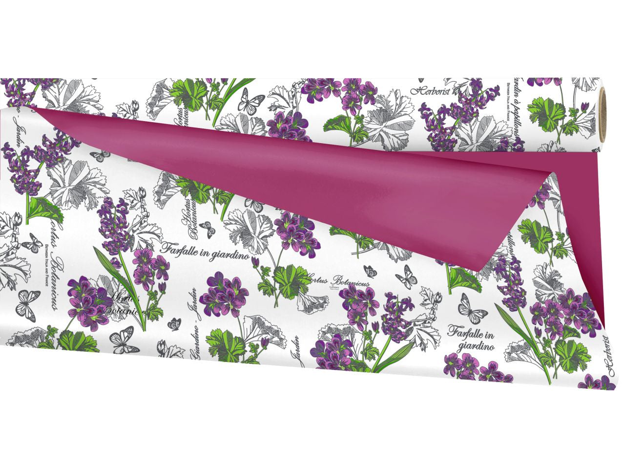 Bobina duomat colore fantasia giardino e viola misura 25x0,79m