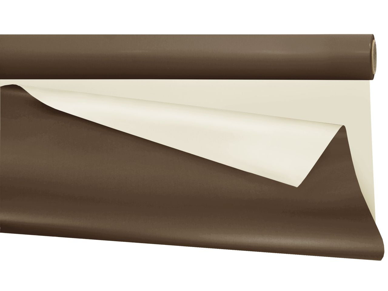 Rotolo carta regalo marrone e beige double face in plastica 0,99x25 m - Clayrton's