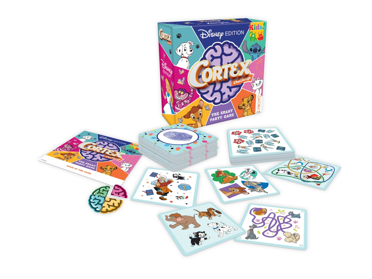 Cortex Disney Kids: Sfide Intellettuali con Personaggi Disney, 2-6 Partecipanti, Dai 6 Anni in su, Versione Italiana - Asmodee