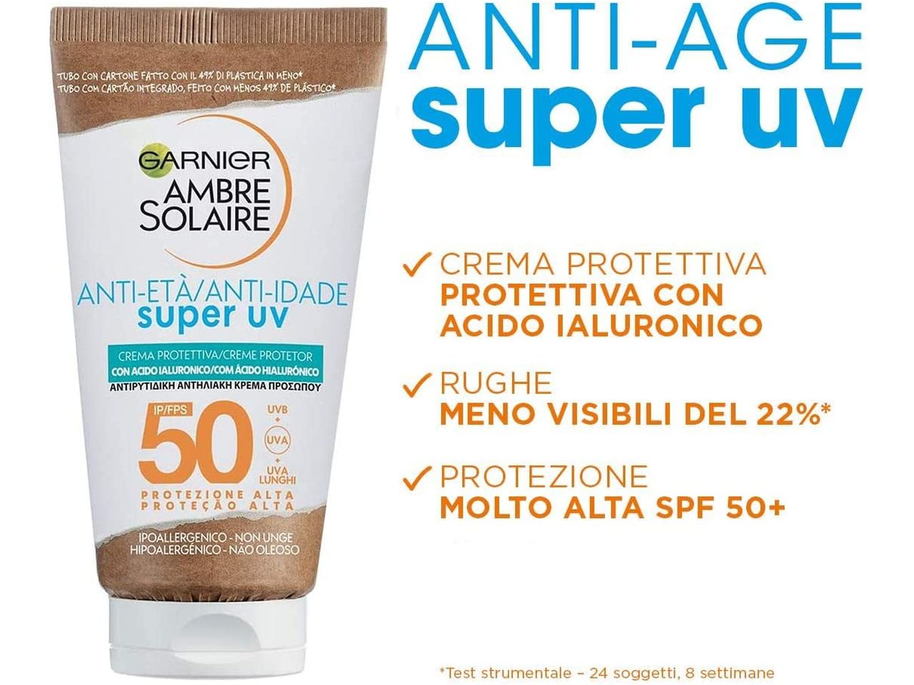 Ambra solaire super uv crema viso anti age fps50+ 50ml