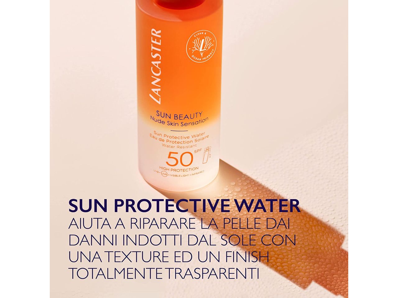 Protezione solare lancaster sun beauty protective water acqua protettiva solare spf30 150ml