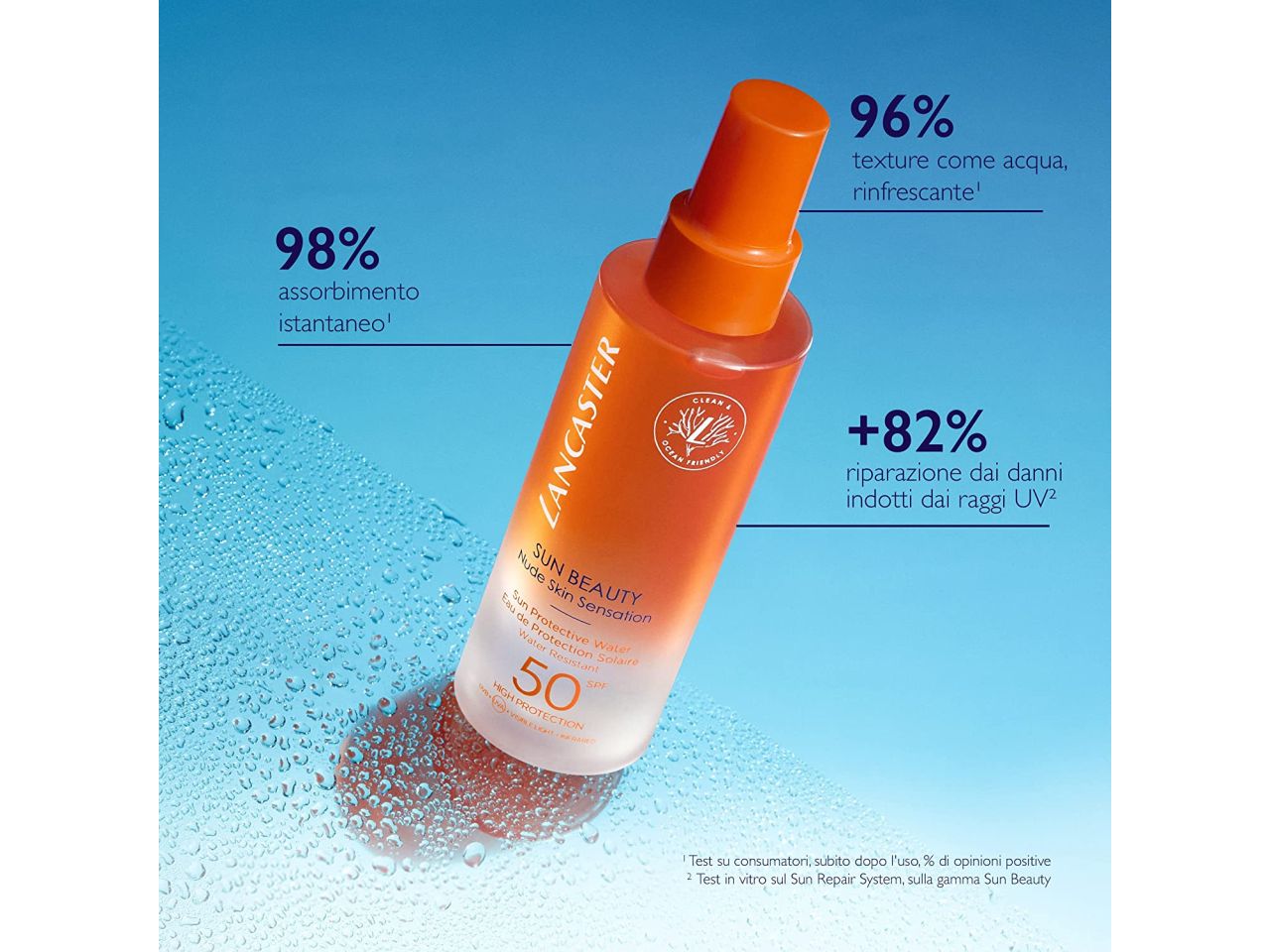 Protezione solare lancaster sun beauty protective water acqua protettiva solare spf30 150ml