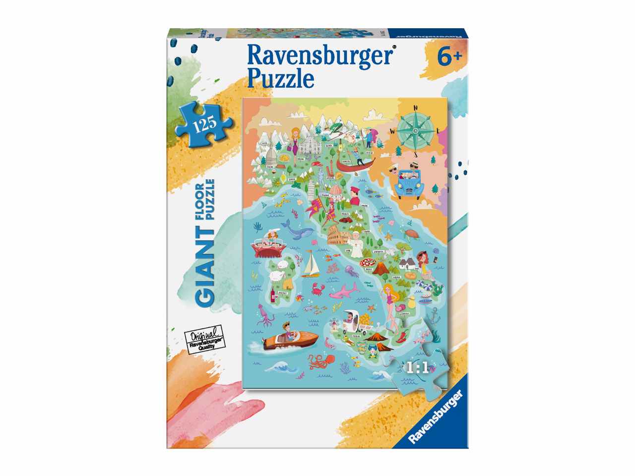 Puzzle 125 pezzi giant mappa dell'italia