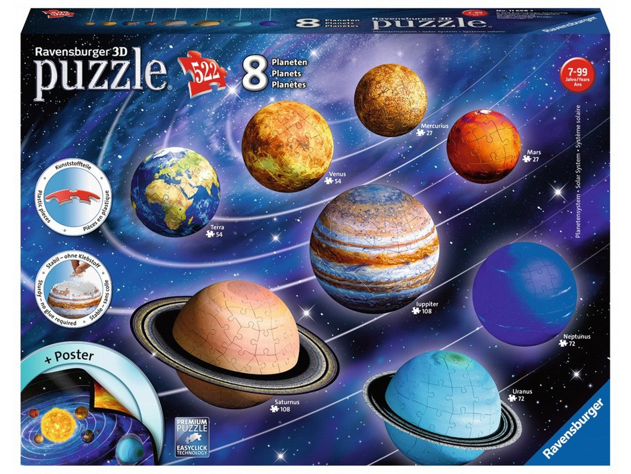 Puzzle 3d il sistema planetario 11668 3