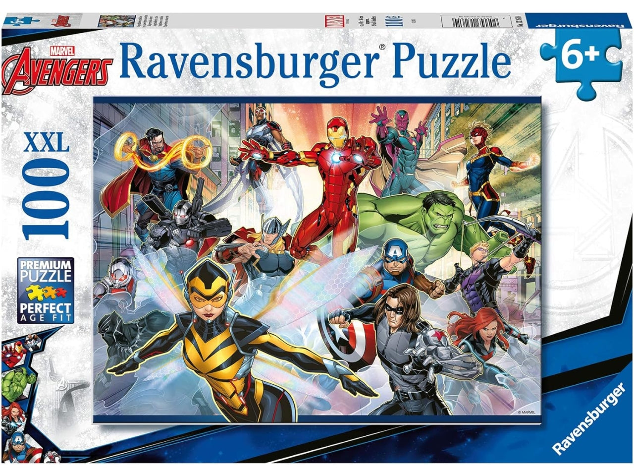 Puzzle 100 Pezzi XXL Marvel Avengers, Idea Regalo per Bambini 6+ Anni, Gioco Educativo - Ravensburger