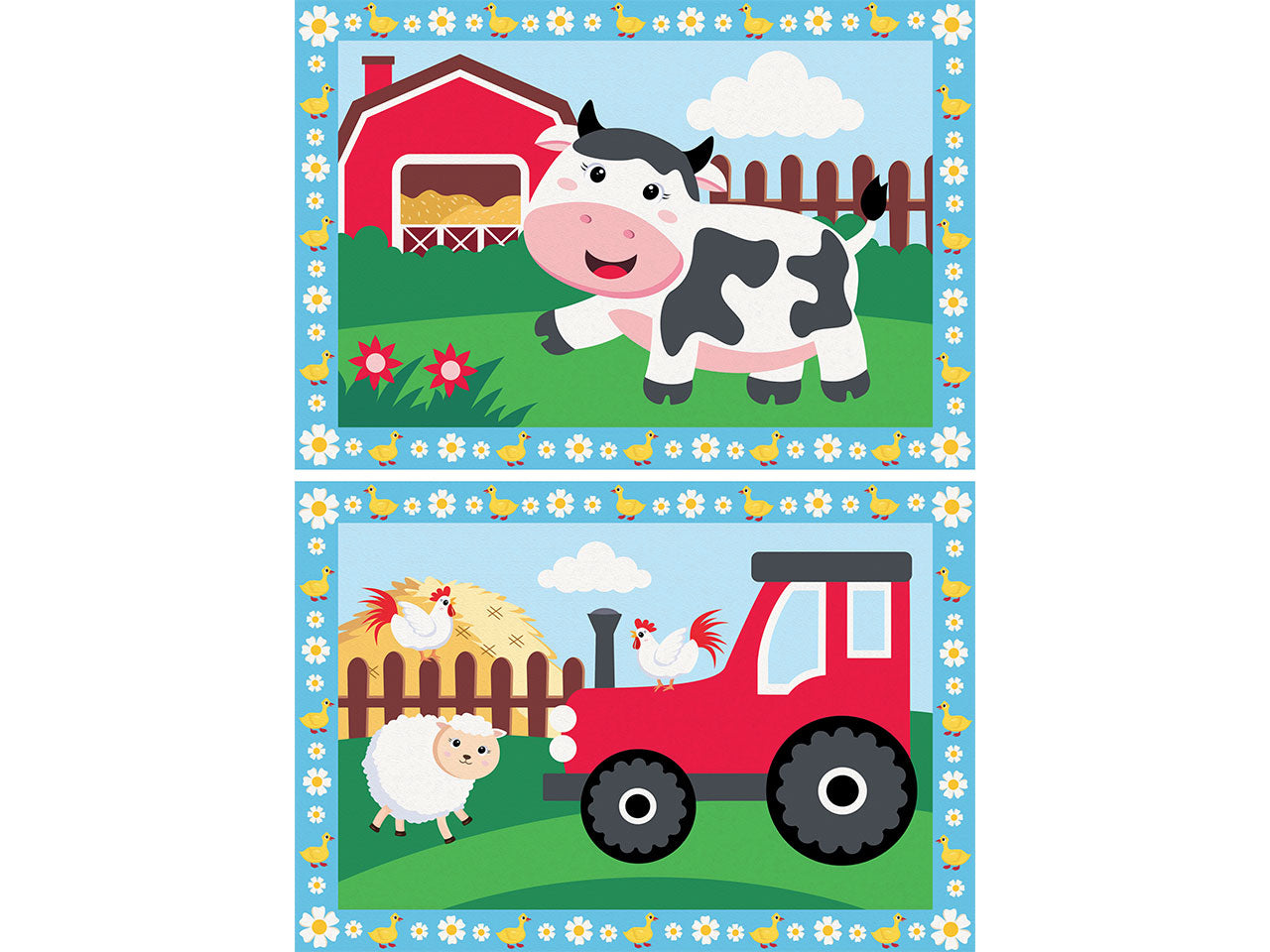 CreArt Serie Junior: Dipingi la Fattoria - Set da 2 Tavole, 5 Colori e Pennello - Ravensburger