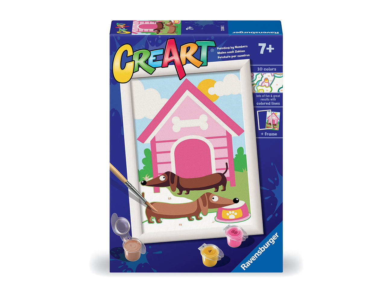 CreArt Serie Classic: Cagnolino Trendy, - Set da Dipingere con Cornice - Ravensburger