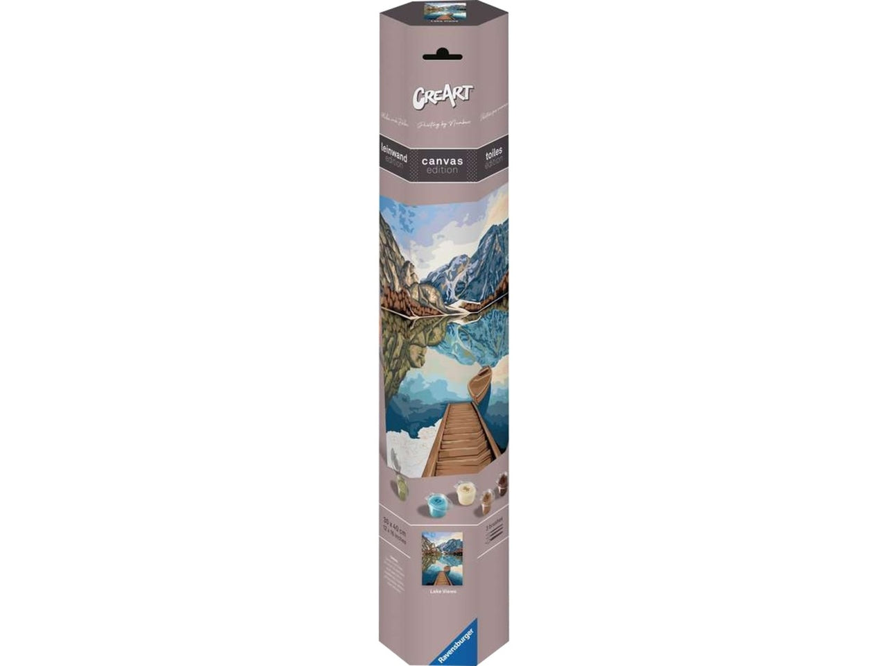 Ravensburger Creart Lago di montagna, kit per dipingere con i numeri, 40x30 cm per ragazzi dai 14+ anni