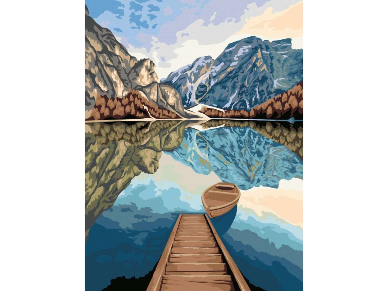 Ravensburger Creart Lago di montagna, kit per dipingere con i numeri, 40x30 cm per ragazzi dai 14+ anni