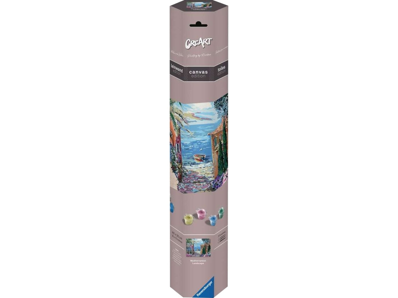 Ravensburger Creart Paesaggio mediterraneo, kit per dipingere con i numeri, 40x30 cm per ragazzi dai 14+ anni