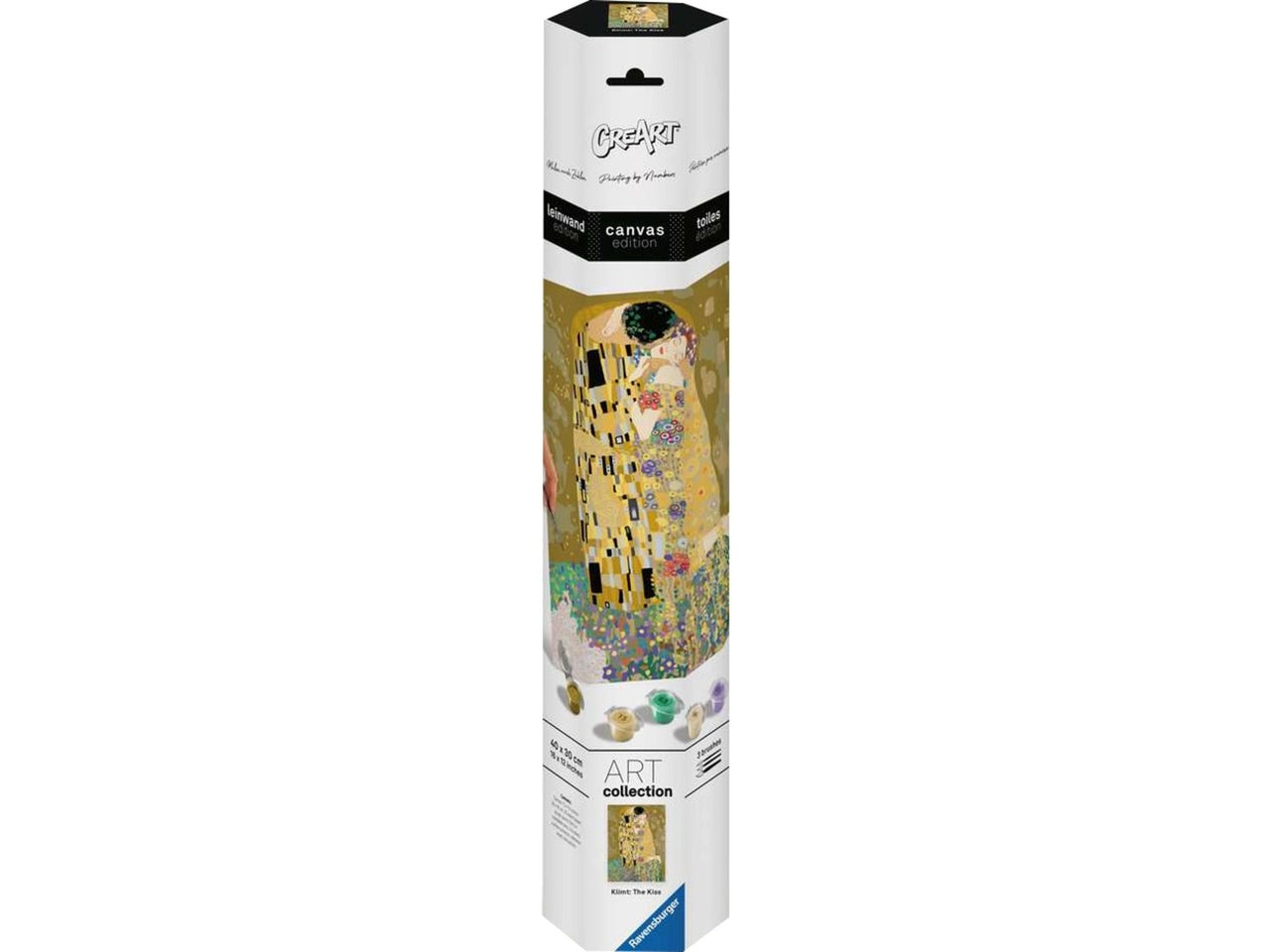 Ravensburger Creart Klimt, il bacio, kit per dipingere con i numeri, 40x30 cm per ragazzi dai 14+ anni