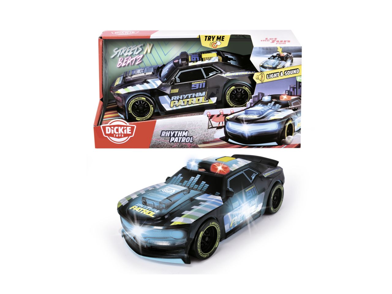 Simba Auto rhythm patrol light racer 20cm a frizione con luci e suoni