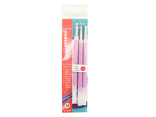 Refill per Penna STABILO Gel Exxx Set da 3 Rosa punta 0.5mm