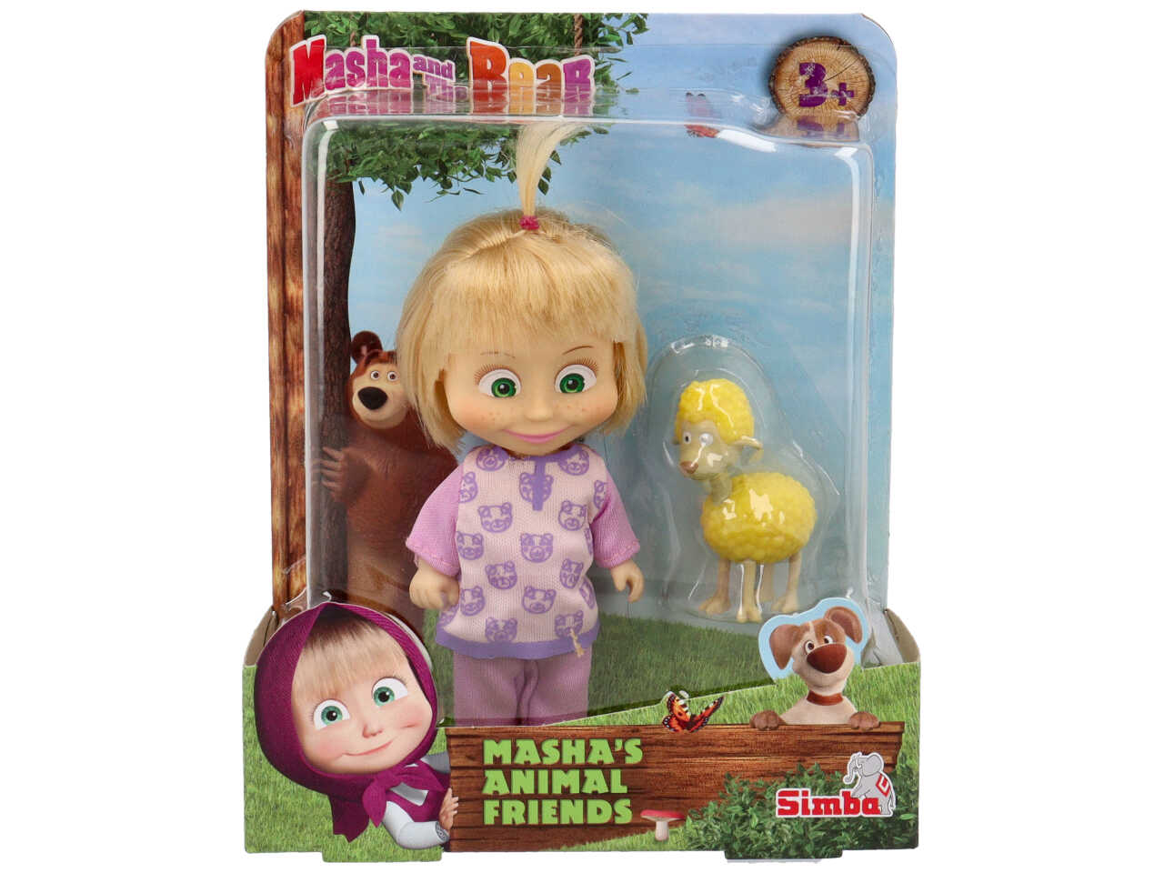 Masha personaggio 12cm con amici cuccioli