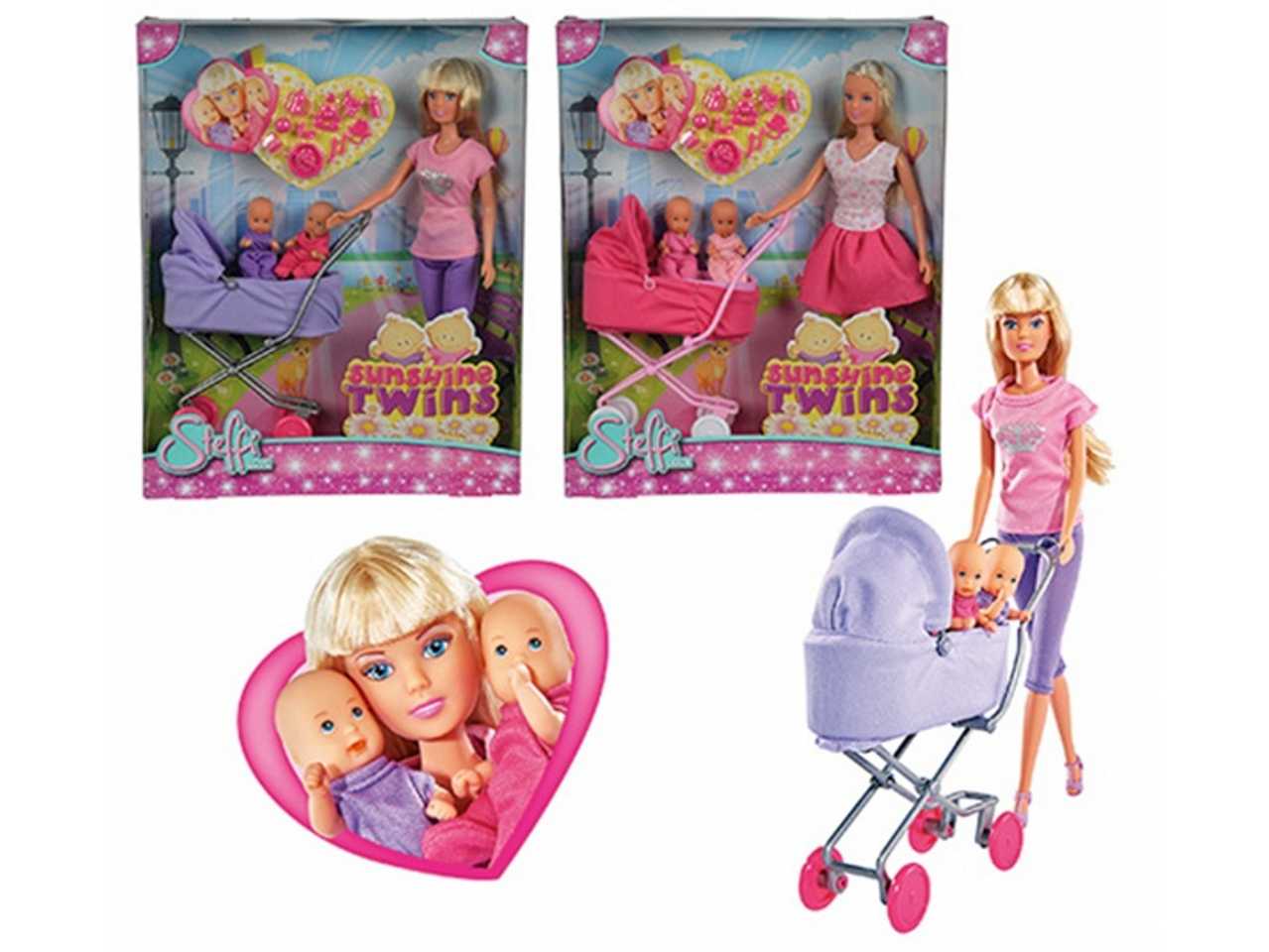 Bambola Steffi Love con carrozzina e figli Simba