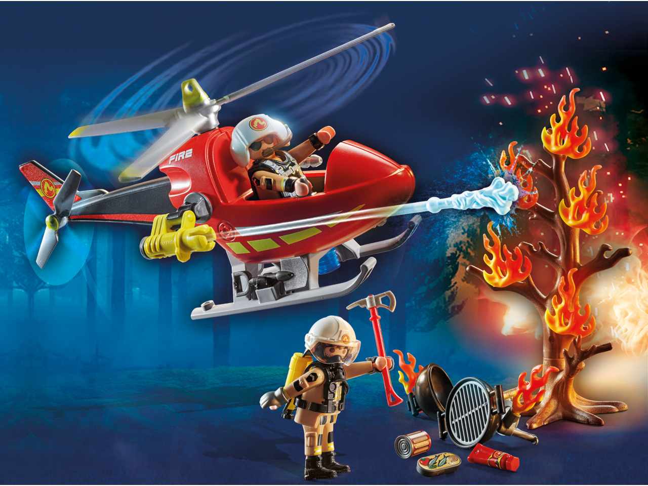 Playmobil elicottero dei vigili del fuoco