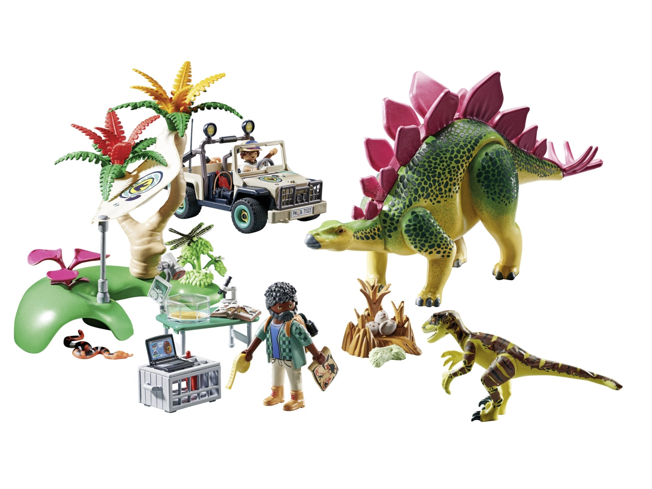 Playmobil campo base con dinosauri