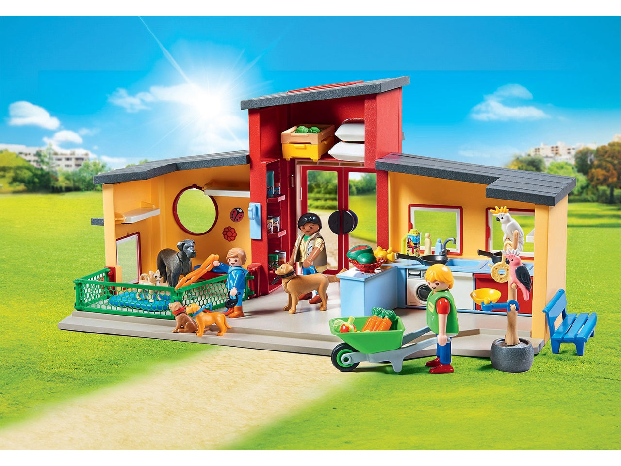 Playmobil Residence Piccola Zampa, edizione esclusiva per il 50° anniversario, divertimento a quattro zampe con accessori e adesivi personalizzabili, giocattolo per bambini dai 4 anni in su | Playmobil