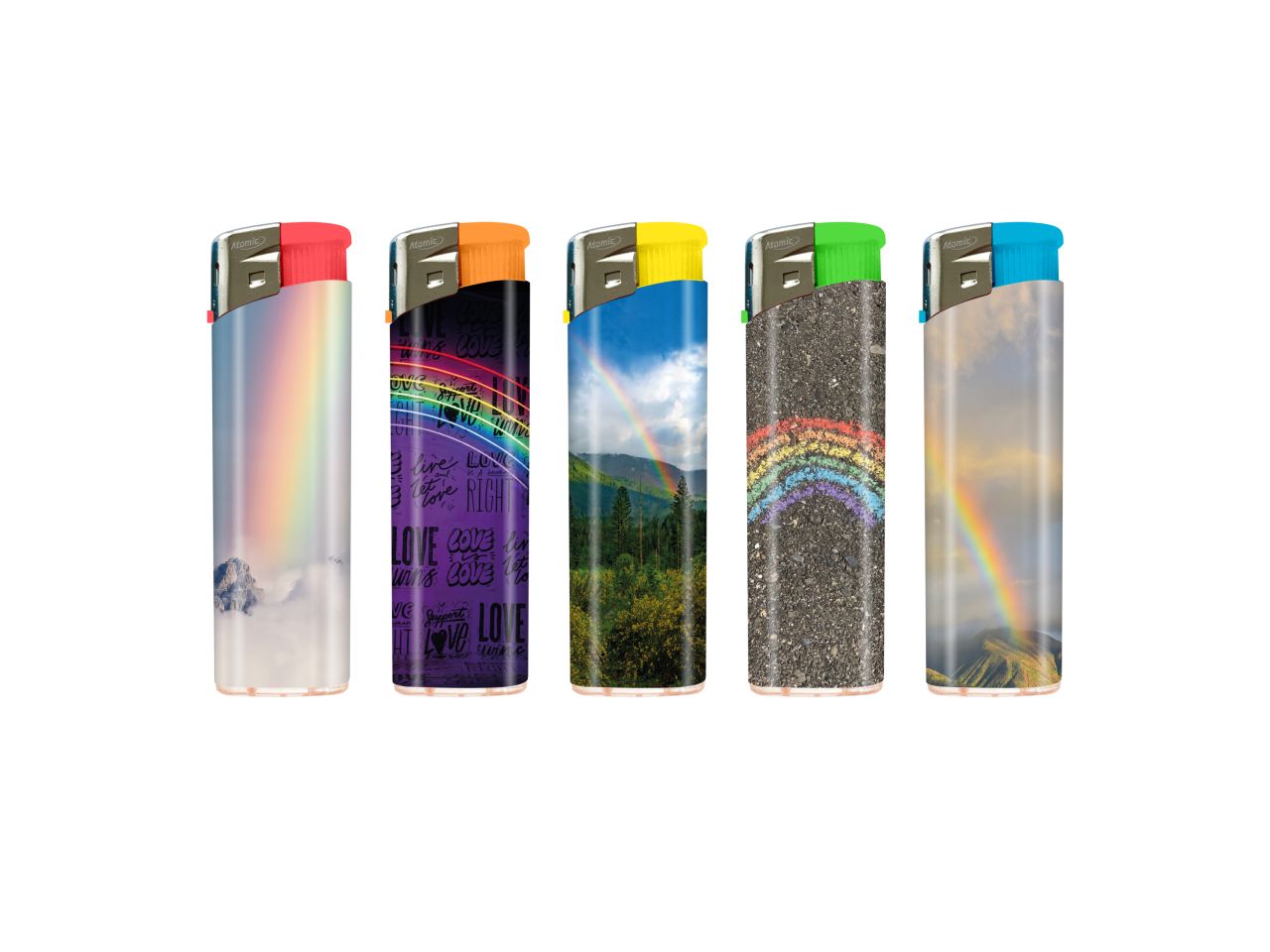 Accendino electronic lighter f11 softflame ricaricabile rainbow. La confezione comprende 50 accendini