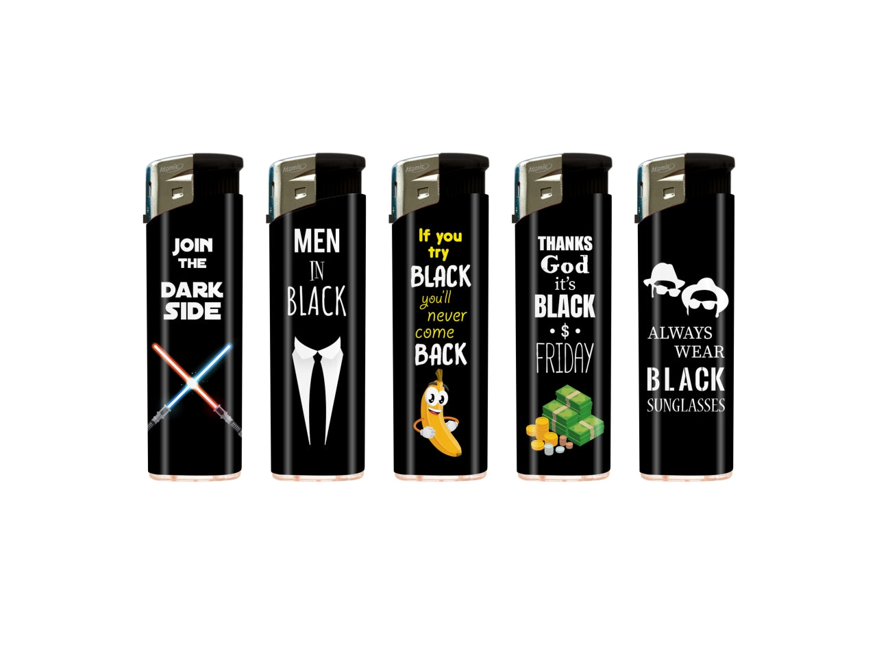 Accendino atomico f11 softflame ricaricabile black mood la confezione comprende 50 accendini