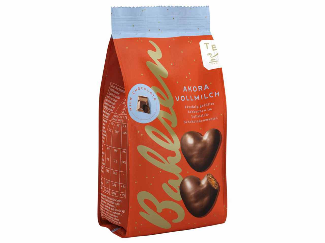 Ankora latte 150gr morbidi cuori di panpepato farciti con confettura di albicocca e glassati con cioccolato latte