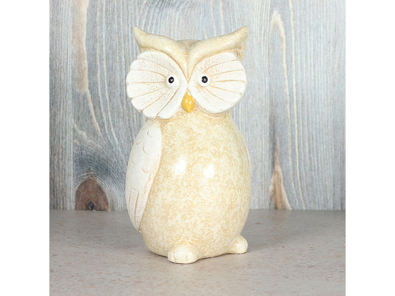 Statua gufo in ceramica country beige 12,5x11,5x21,5 cm - Goldbach