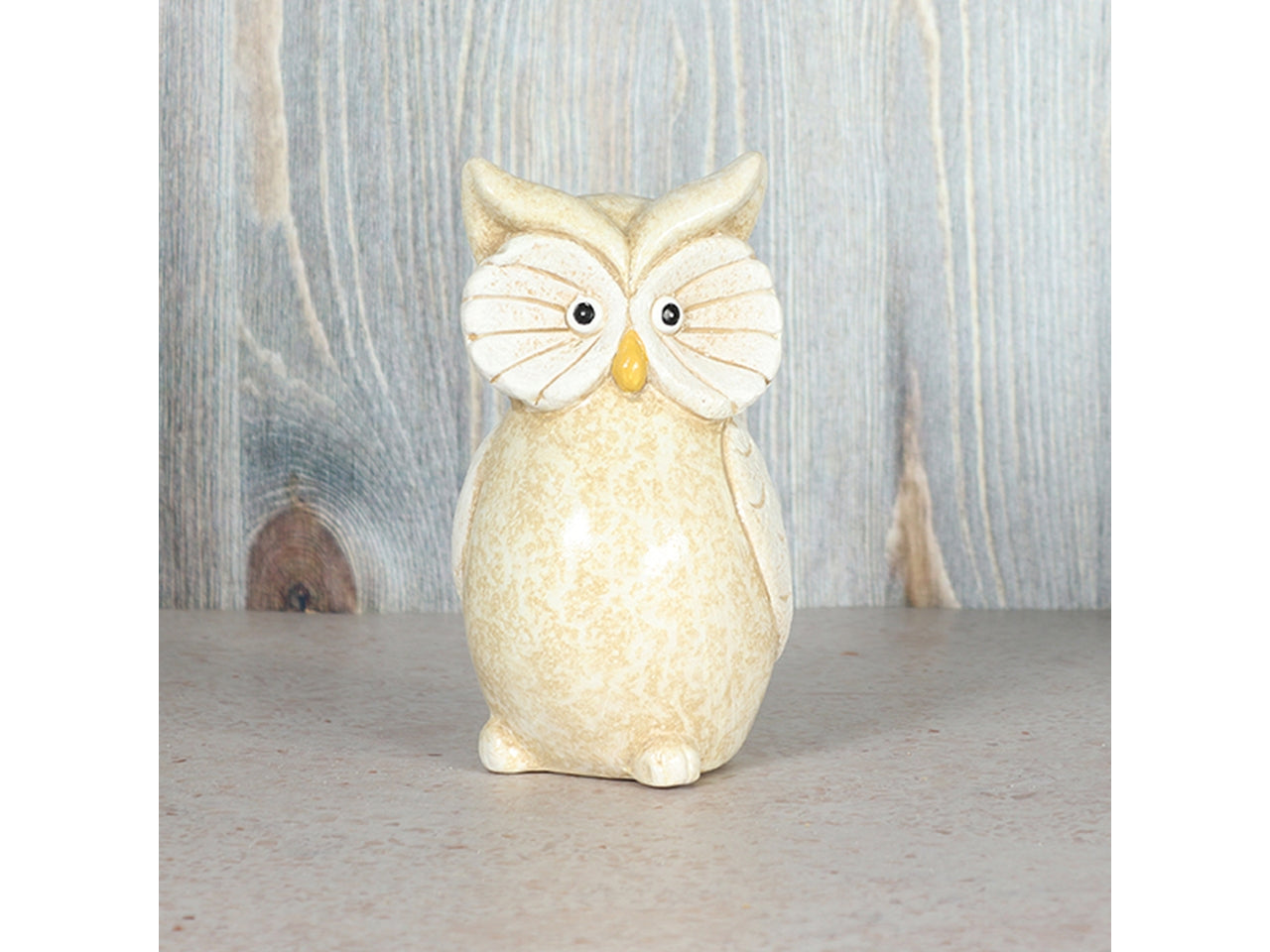 Statua gufo in ceramica country beige 9,5x9,5x18 cm - Goldbach