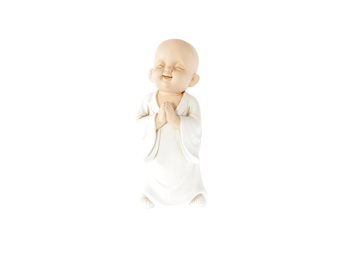 Statua Buddha in poliresina etnico beige e bianco 9x8,5x19 cm - Goldbach