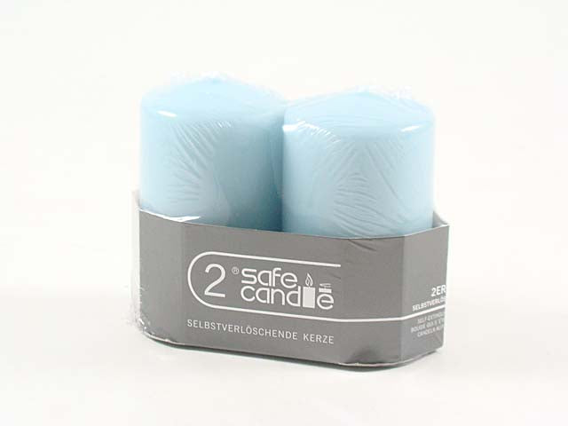 Candela moccolo colorata 60 2 pezzi blu 8-f10060-2