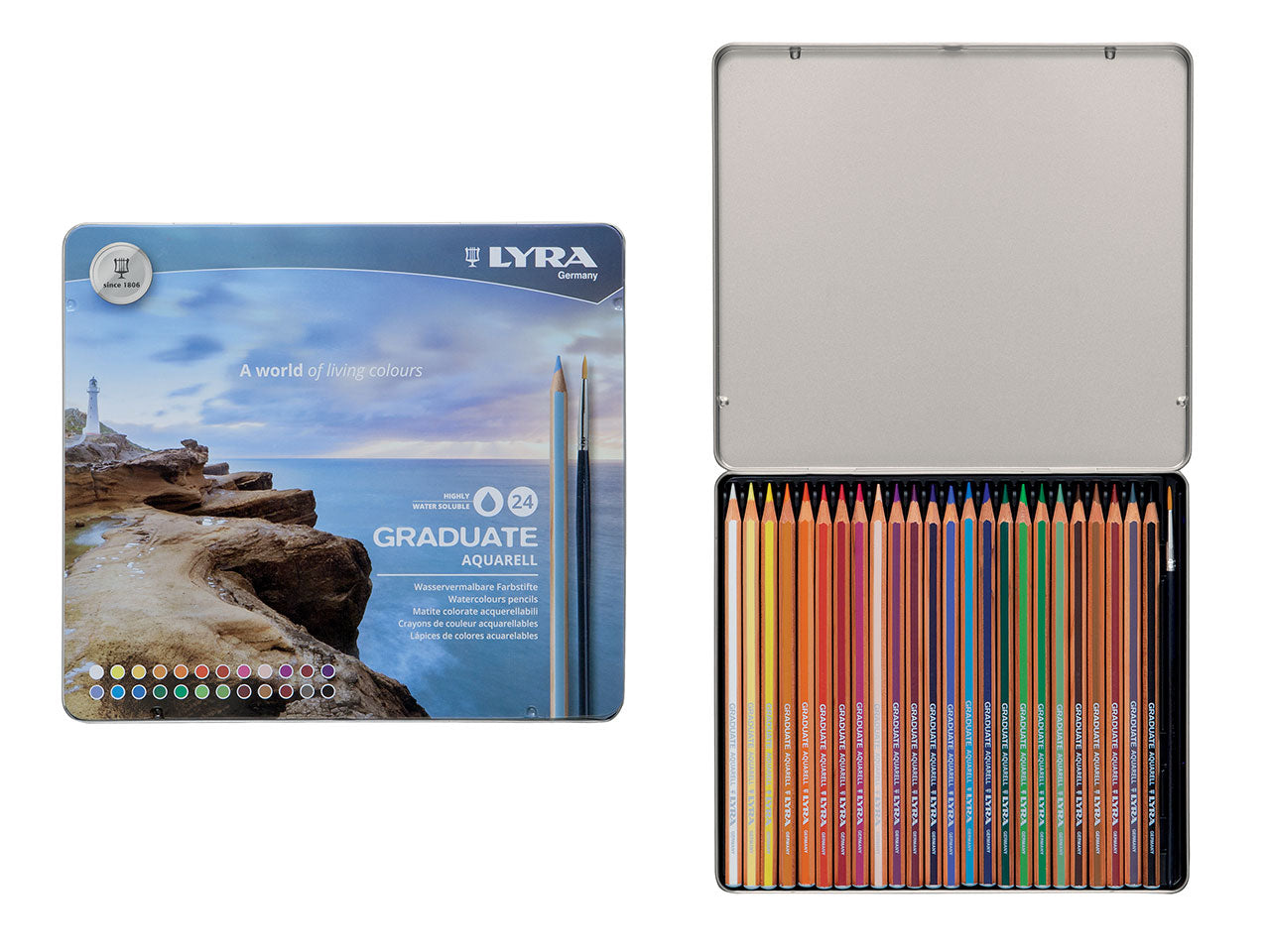 Pastelli lyra graduate acquerellabili - la confezione comprende 24 pennarelli