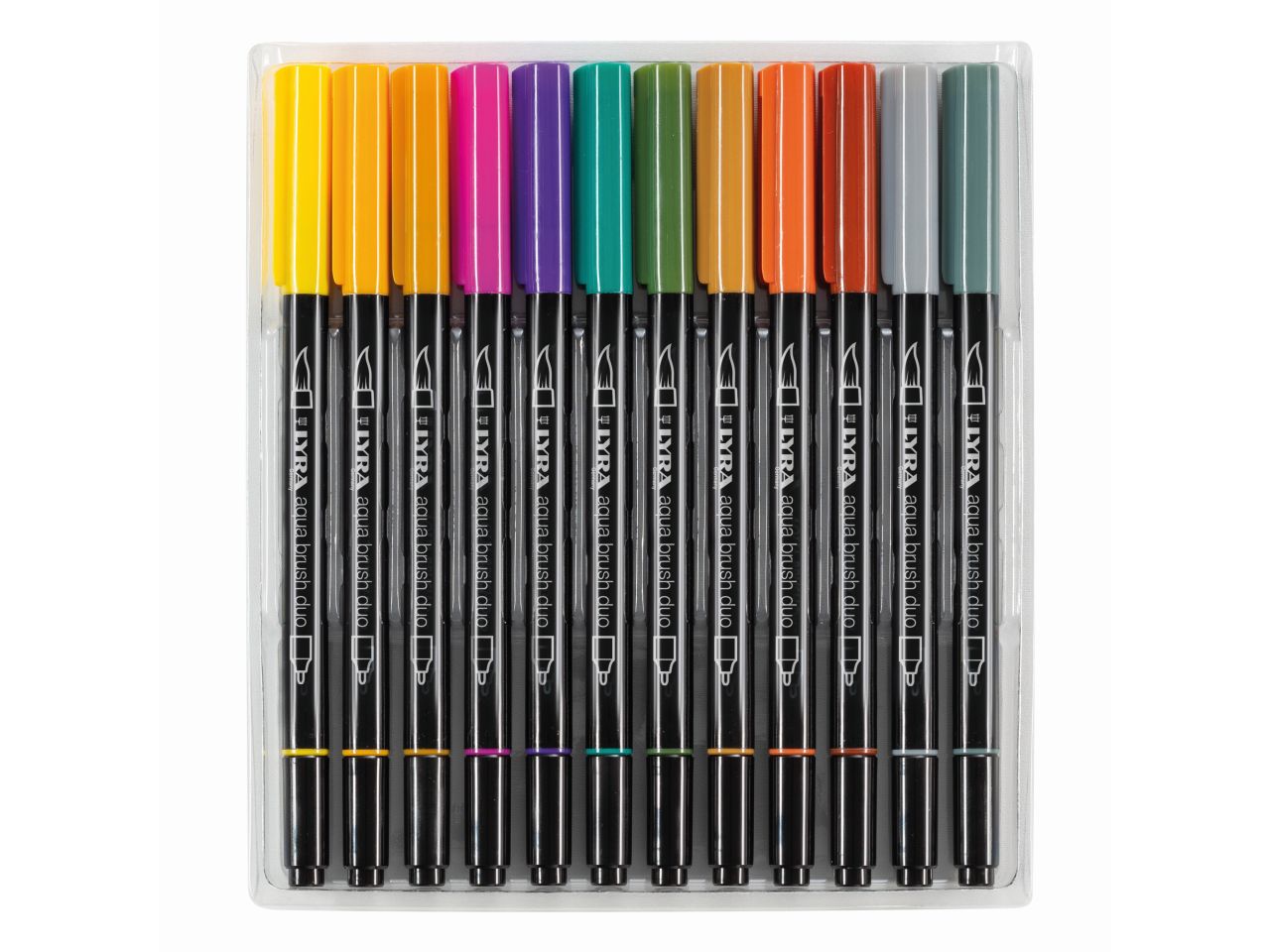 Pennarelli lyra aqua brush duo alta qualita' misura 1-5mm e 1mm - la confezione contiene 36 pennarelli