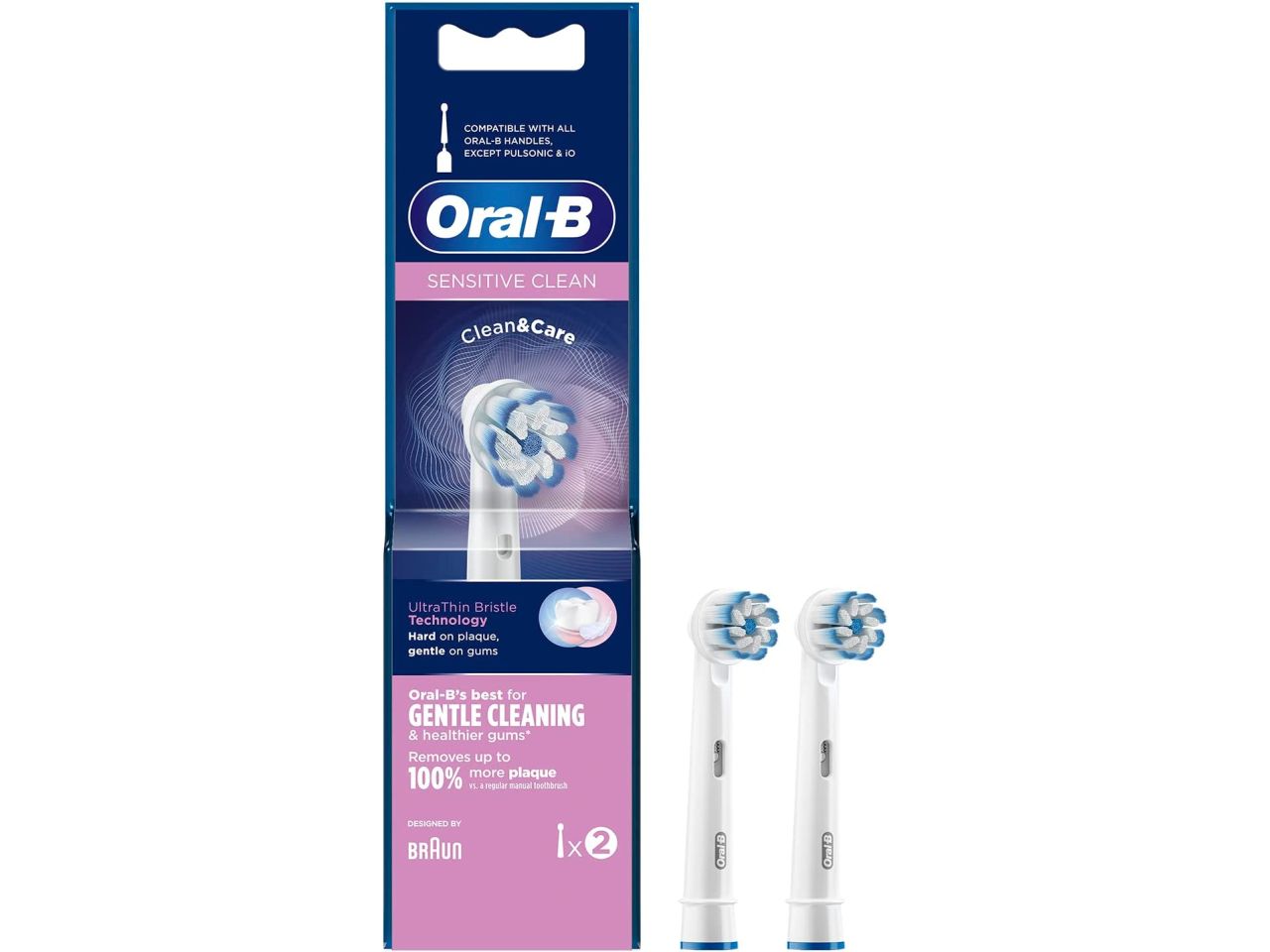 Oral b ricambi per spazzolini elettrici sensitive clean - confezione da 2 ricambi