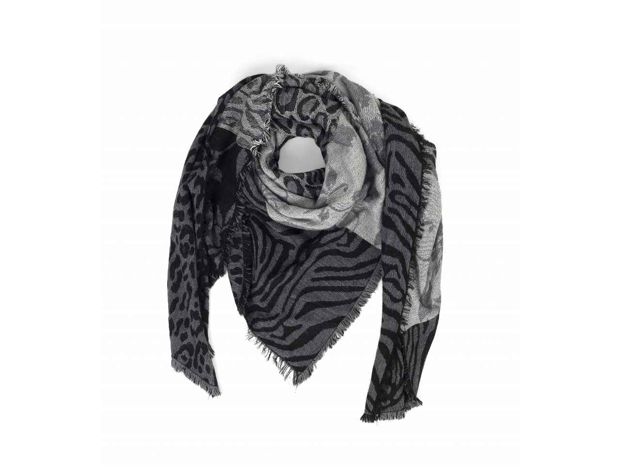 Sciarpa nera patchwork 140x150cm