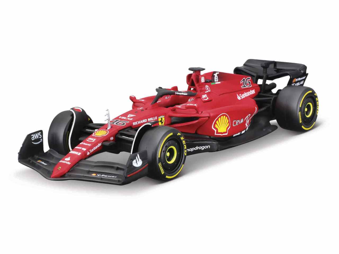 Modellino ferrari f1-75 16 leclerc scala 1:43