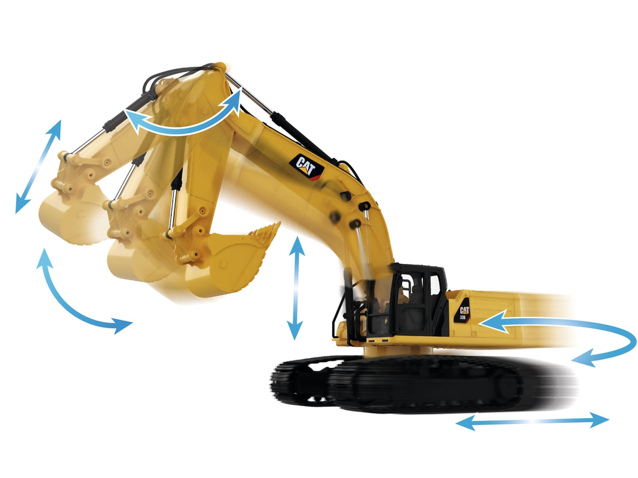 Cat 336 excavator radiocomandato in scala 1:24