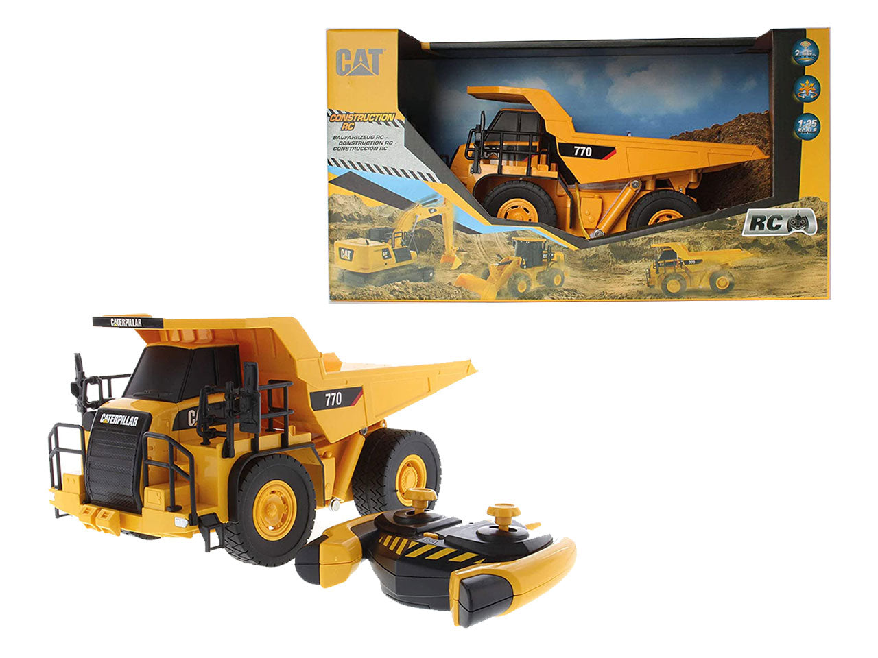 Mezzo da lavoro radiocomandato scala 1:35 cat 770 mining truck con funzionamento a batteria