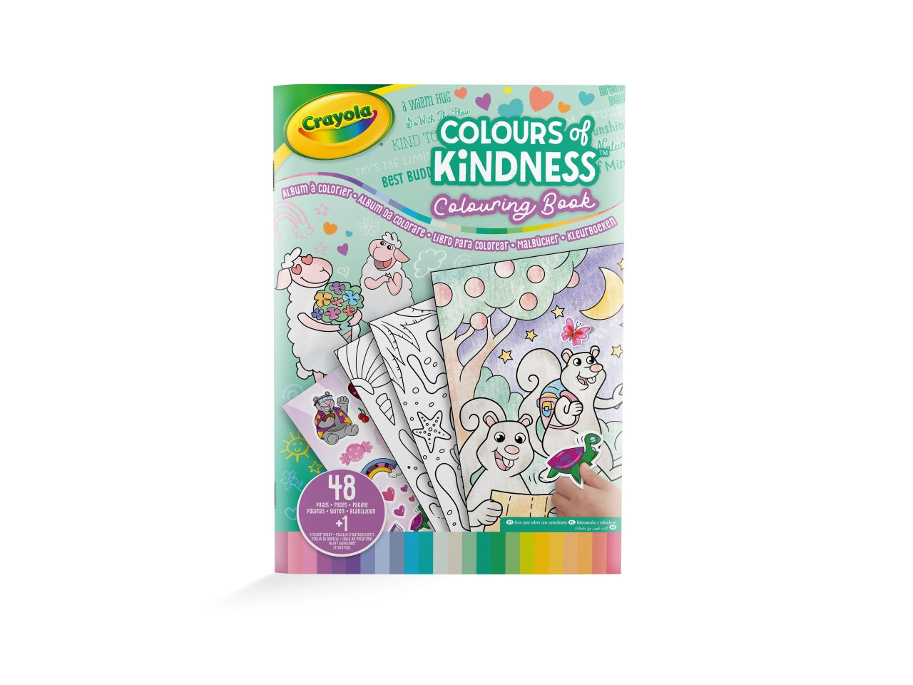 Album da Colorare Colours of Kindness 48 Pagine con Adesivi - Multicolor, 21x0,8x29 cm, 195 gr, Carta, Certificato CE, Unisex, Età 3+ | Crayola