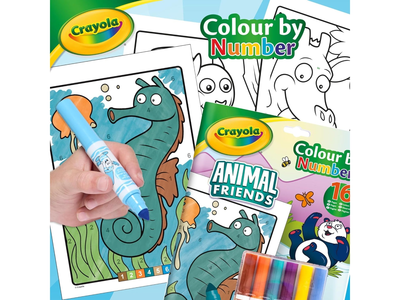 Album colora con i numeri amici animali