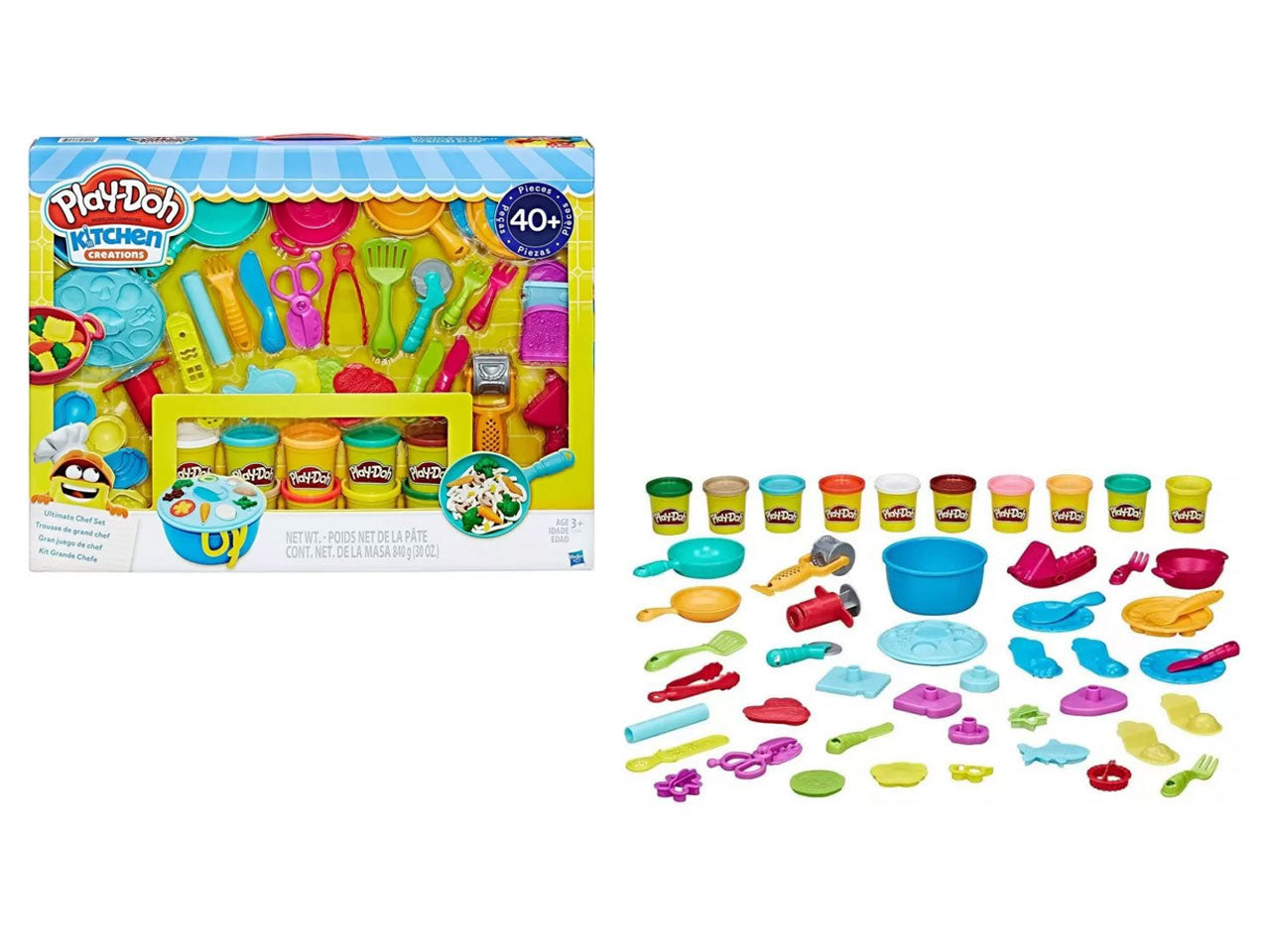 Play-doh kitchen creations set chef professionista