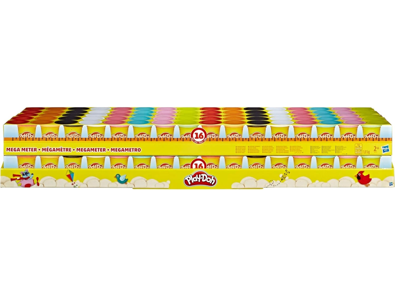 Play-Doh mega metro con 16 barattoli di pasta modellabile assortiti, per bambini dai 2+ anni, Hasbro