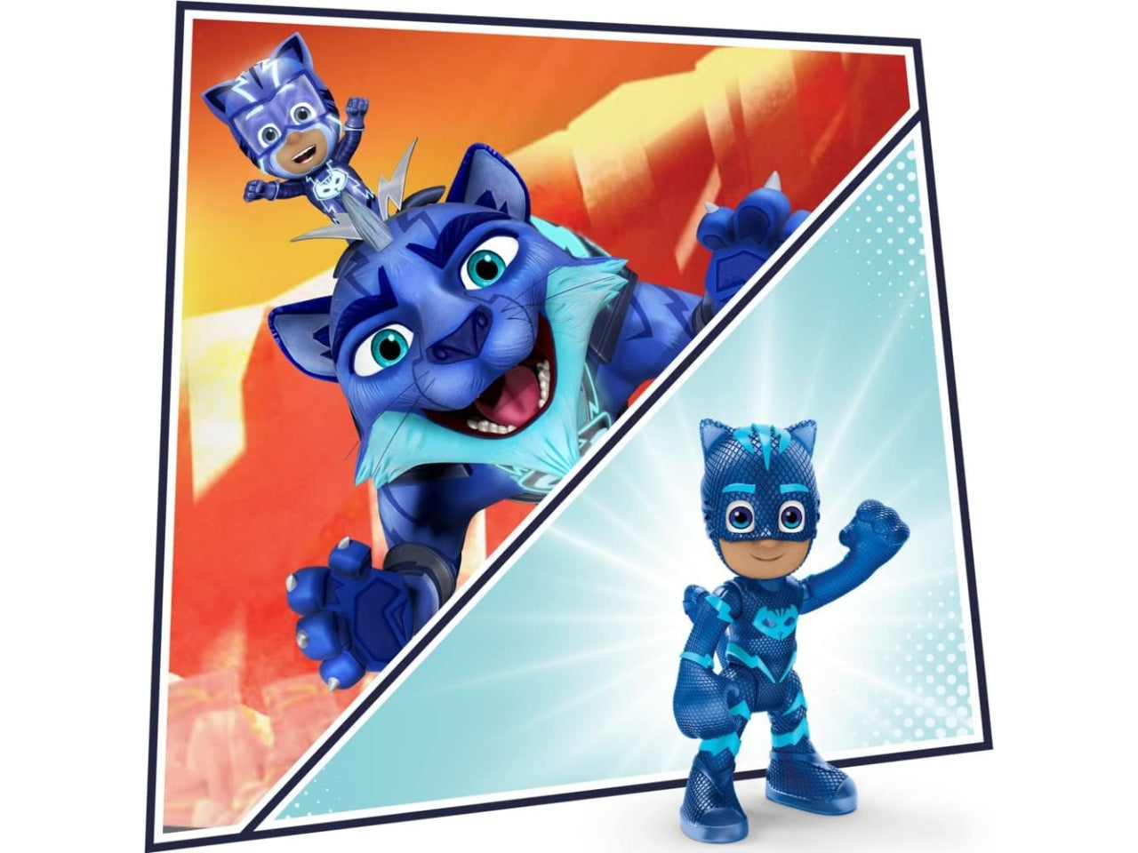Pj Masks gatto robot più personaggio, con oltre 20 luci e suoni, per bambini da 3+ anni
