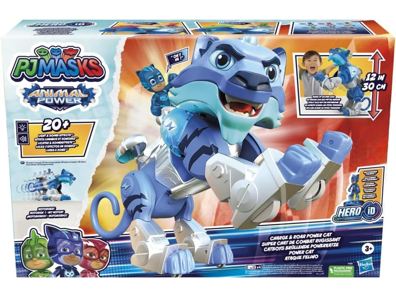 Pj Masks gatto robot più personaggio, con oltre 20 luci e suoni, per bambini da 3+ anni