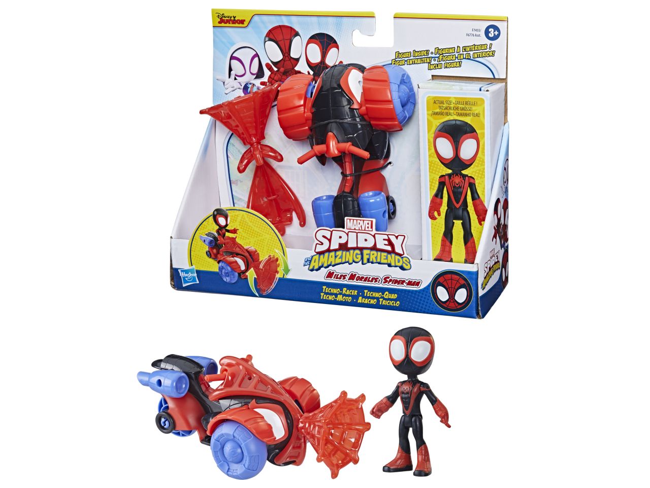 Spidey veicolo con personaggio e accessori - miles techno racer
