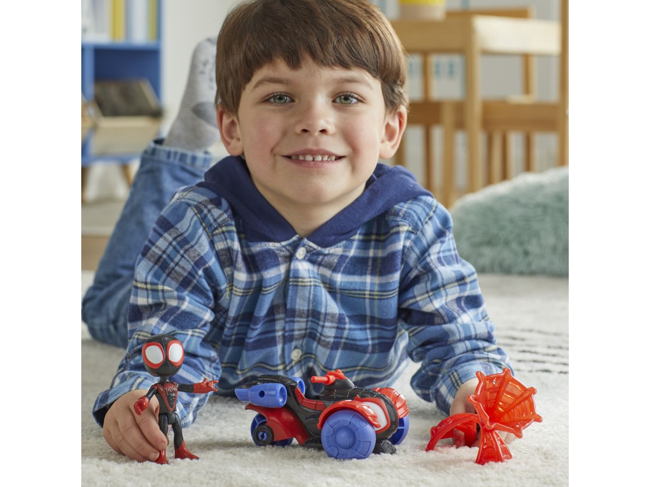 Spidey veicolo con personaggio e accessori - miles techno racer
